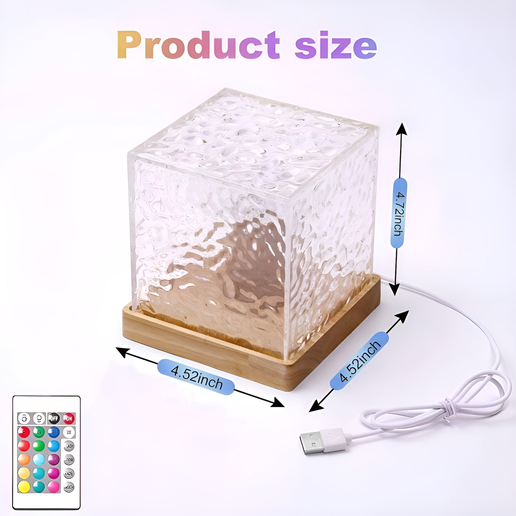 Rotating Water Ripple Night Light Aura Lamp