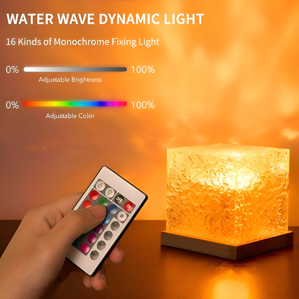 Rotating Water Ripple Night Light Aura Lamp