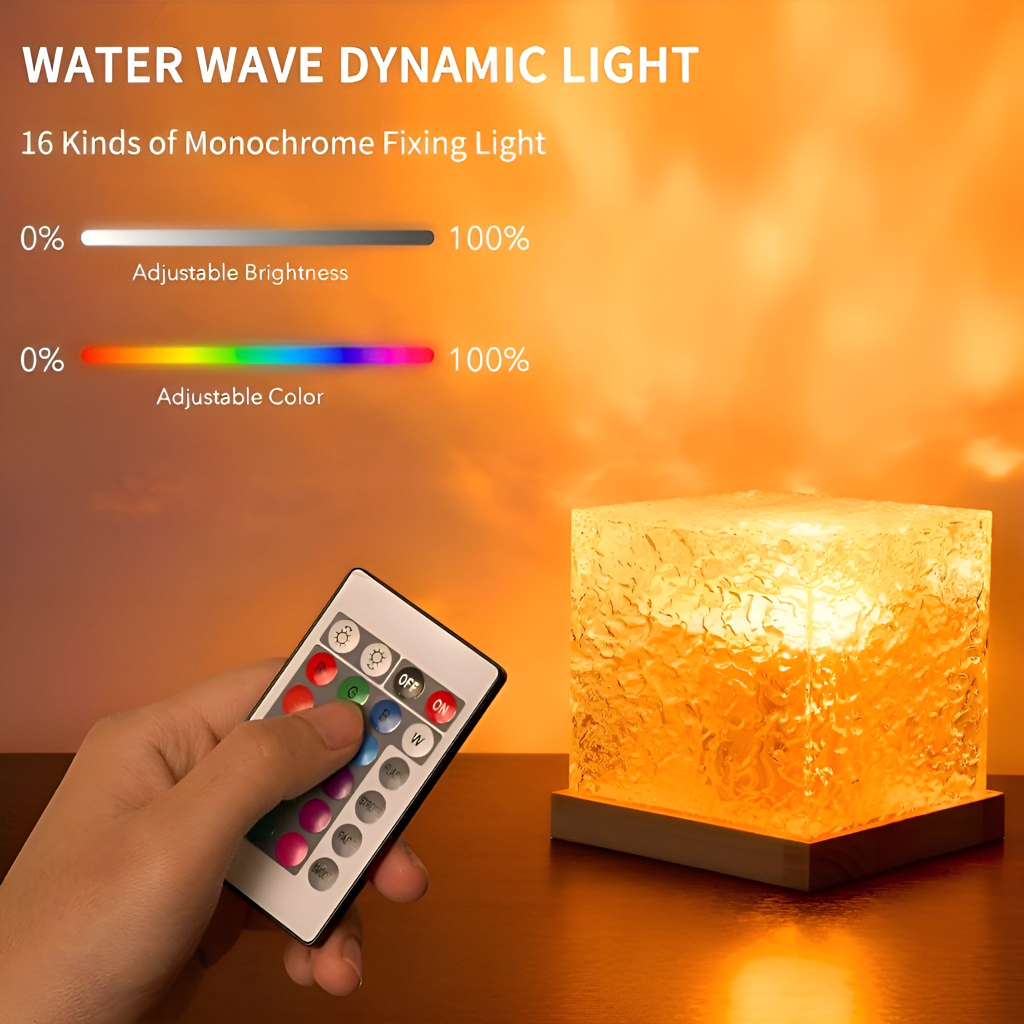 Rotating Water Ripple Night Light Aura Lamp