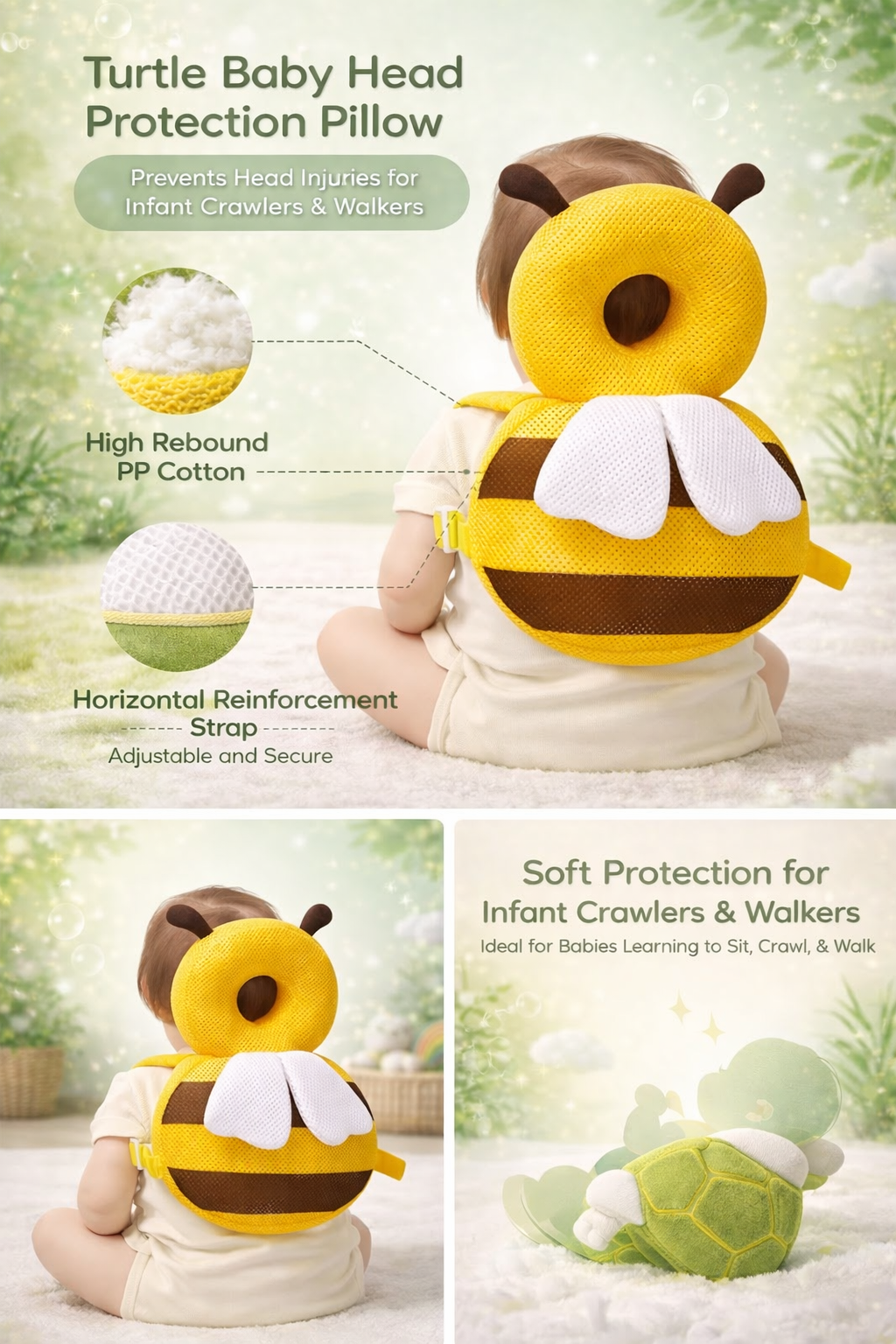 Baby Infant Toddler Helmet No Bump Safety Head Cushion